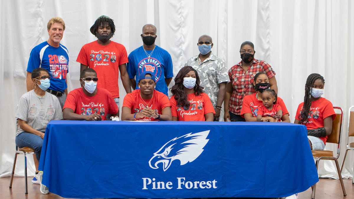 Pine Forest High School athletes sign track scholarships during