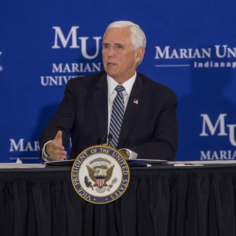 Vice President Mike Pence speaks during the forum 