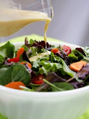 Homemade Caesar salad dressing.