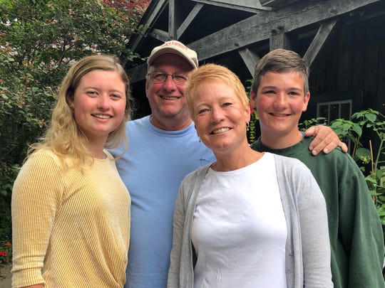 From left, Amy, Jack, Jennifer and Griffin Stockburger on Martha's Vineyard in June 2019. Jennifer Stockburger is a mechanical engineer who helped developed a list of safe and reliable used cars for teenagers. Her son, Griffin, is 16 and driving with a learner's permit.