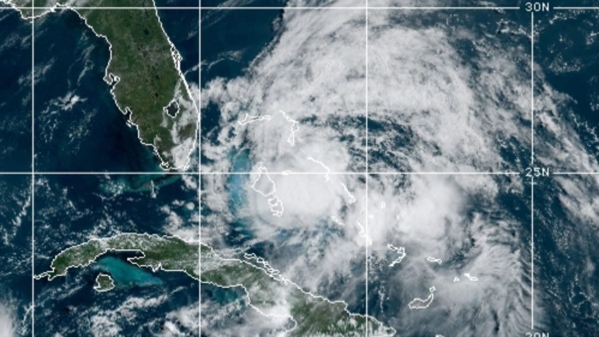 Hurricane Isais approaches the east coast of Florida  Aug. 1, 2020.