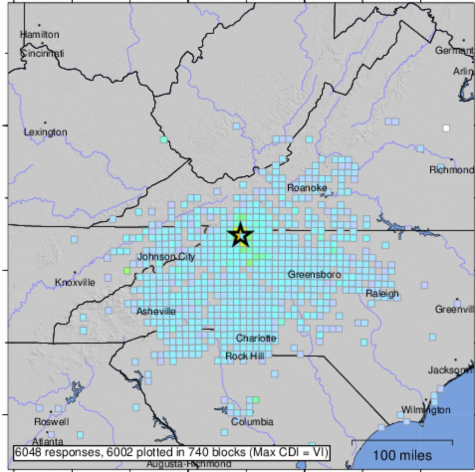 Sparta North Carolina Map NC earthquake: USGS confirms 5.1 magnitude in Sparta, North Carolina