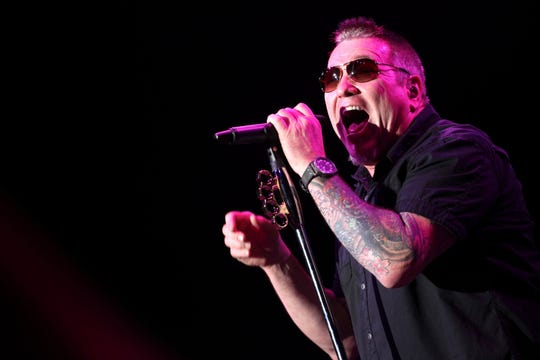 Steve Harwell of Smash Mouth performs during the Under The Sun Tour at The Greek Theatre on August 12, 2014 in Los Angeles, California.