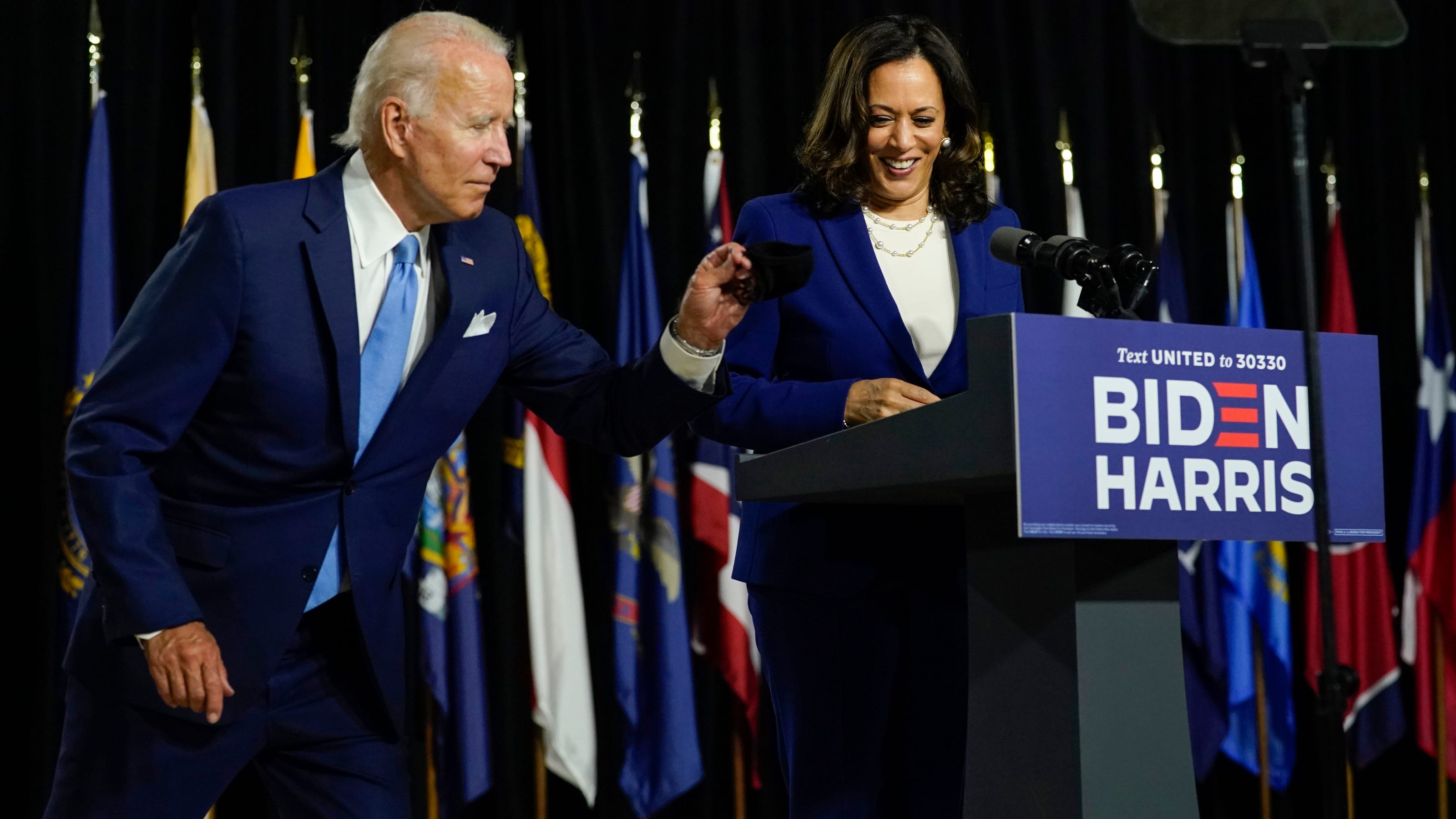 Joe Biden, Kamala Harris make first appearance as Democratic ticket