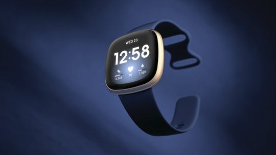 Fitbit Versa 3 (pictured) and Fitbit Sense will use the same magnetic charger.