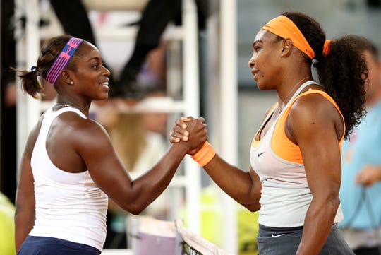 Sloane Stephens (left) and Serena Williams have met six times, with Stephens winning once, in the Australian Open quarterfinals in 2013.