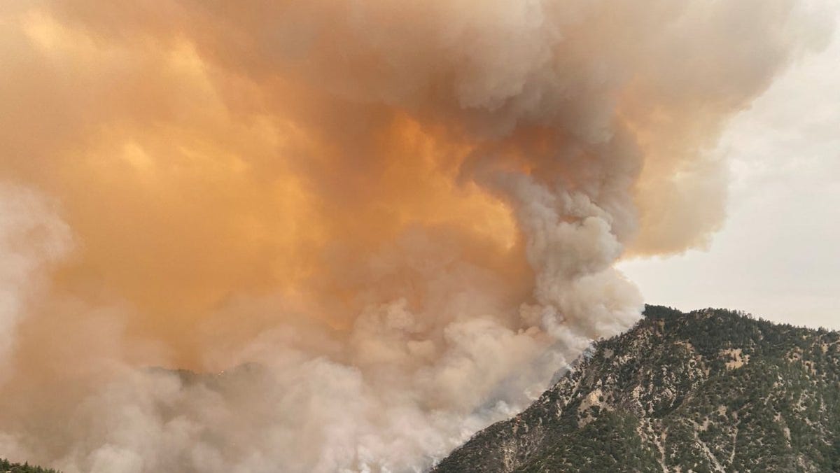 The Bobcat Fire continues to burn in the Angeles National Forest on Tuesday, Sept. 15, 2020.