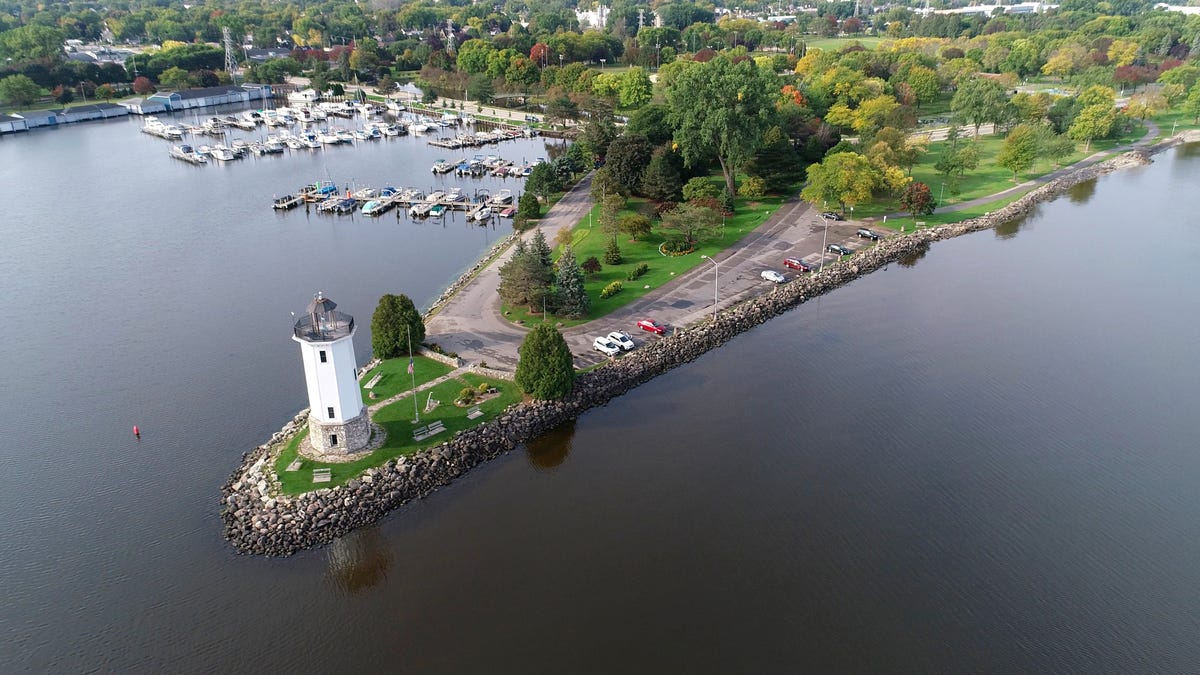 Fond du Lac's Lakeside Park, as seen from a bird's eye view