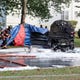 Yonkers firefighters work at the scene of a fatal auto accident on the southbound side of Central Park Avenue, south of Arlington Street, Sept. 25, 2020.