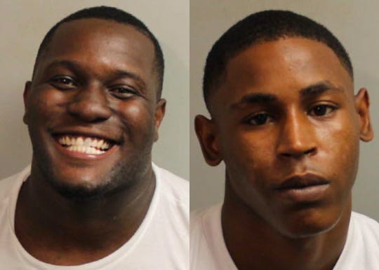 Javon O'Neal, left, and Kelton Forbes were arrested on drug charges after the Tallahassee Police Department served a search warrant on a residence Saturday, Sept. 26, 2020.