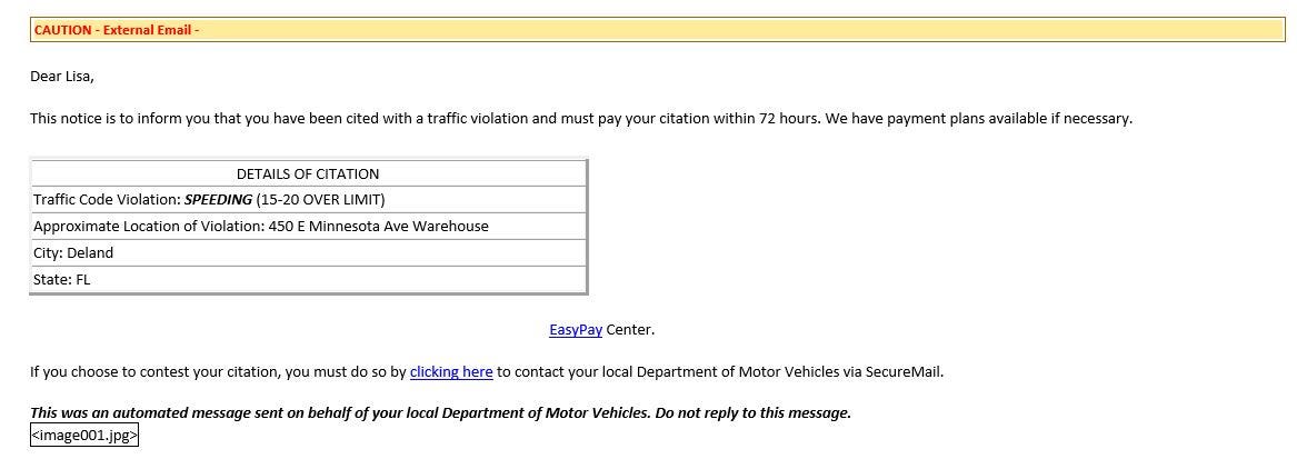 minnesota traffic ticket