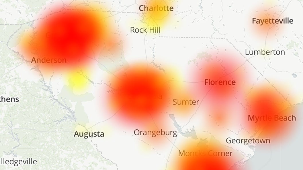 AT&T outages in SC reported by state agencies