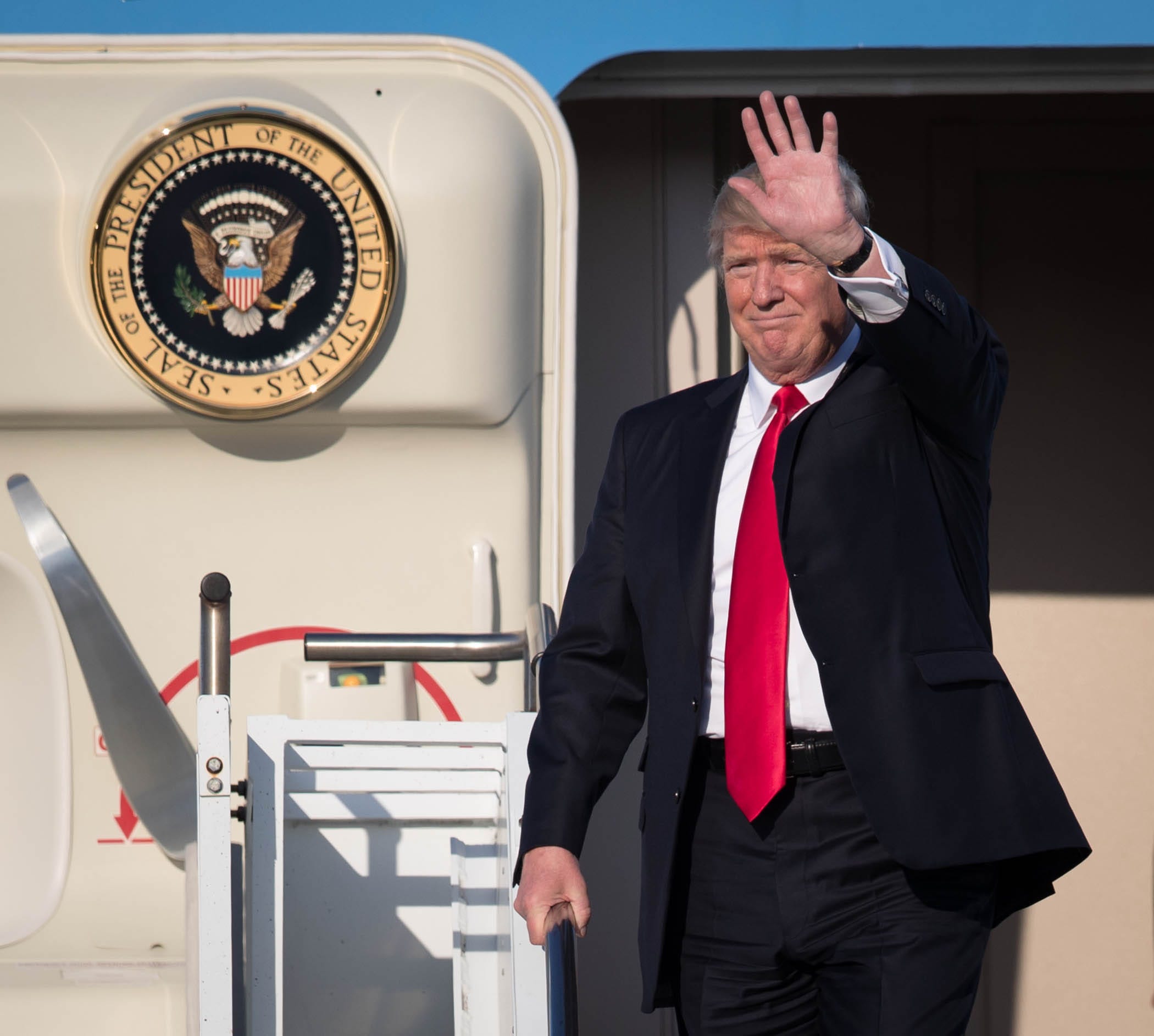 Trump Arrives In Florida Morning Of Joe Biden's Inauguration