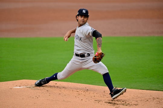 Yankees rookie starter Deivi Garcia lasted just one inning in Game 2.