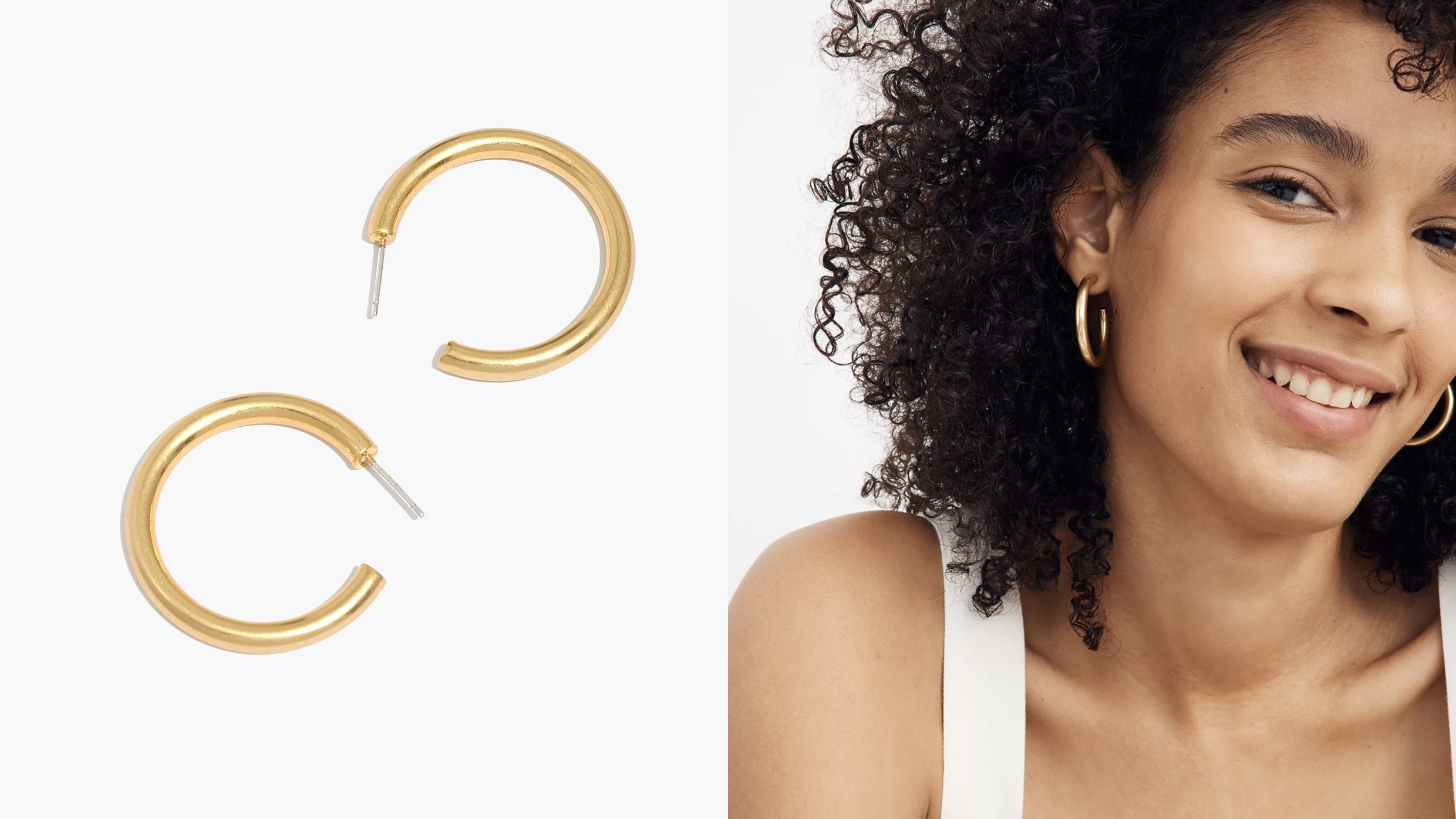 madewell chunky medium hoop earrings