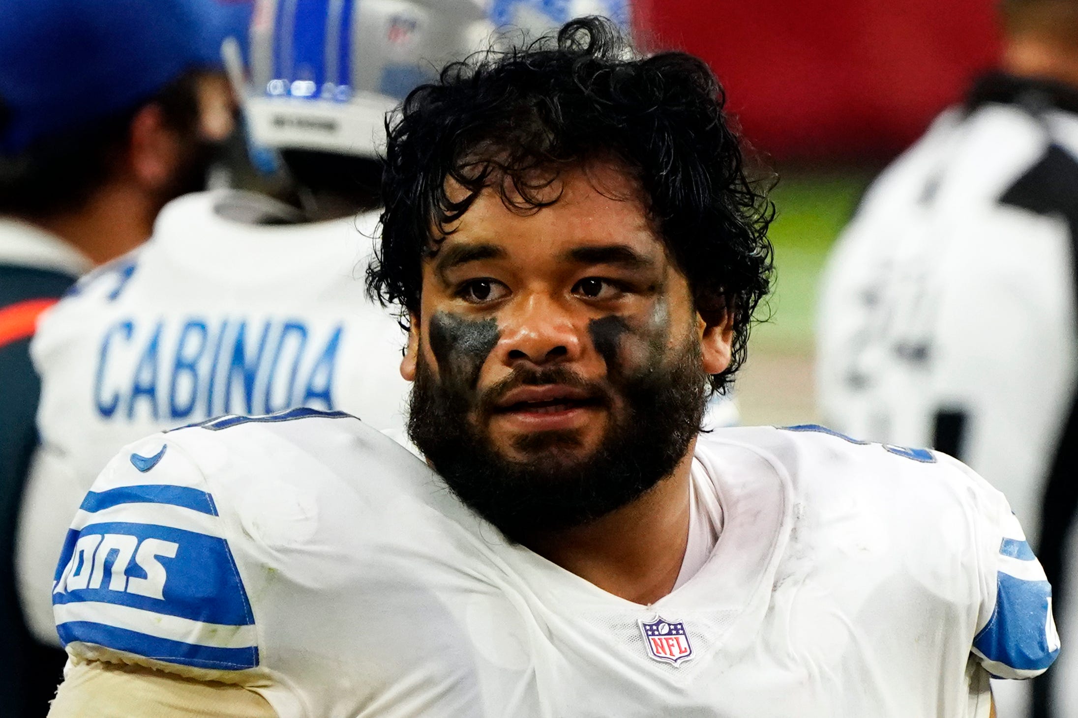 November 22, 2020: Detroit Lions defensive tackle John Penisini (91) chases  Carolina Panthers quarterback P.J. Walker (6) in the NFL matchup at Bank of  America Stadium in Charlotte, NC. (Scott Kinser/Cal Sport