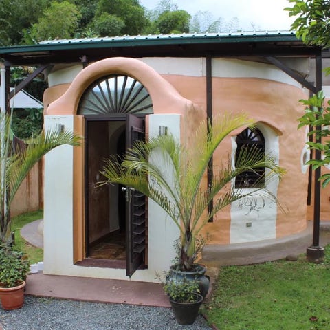 A finished SuperAdobe home in Las Marias, Puerto R