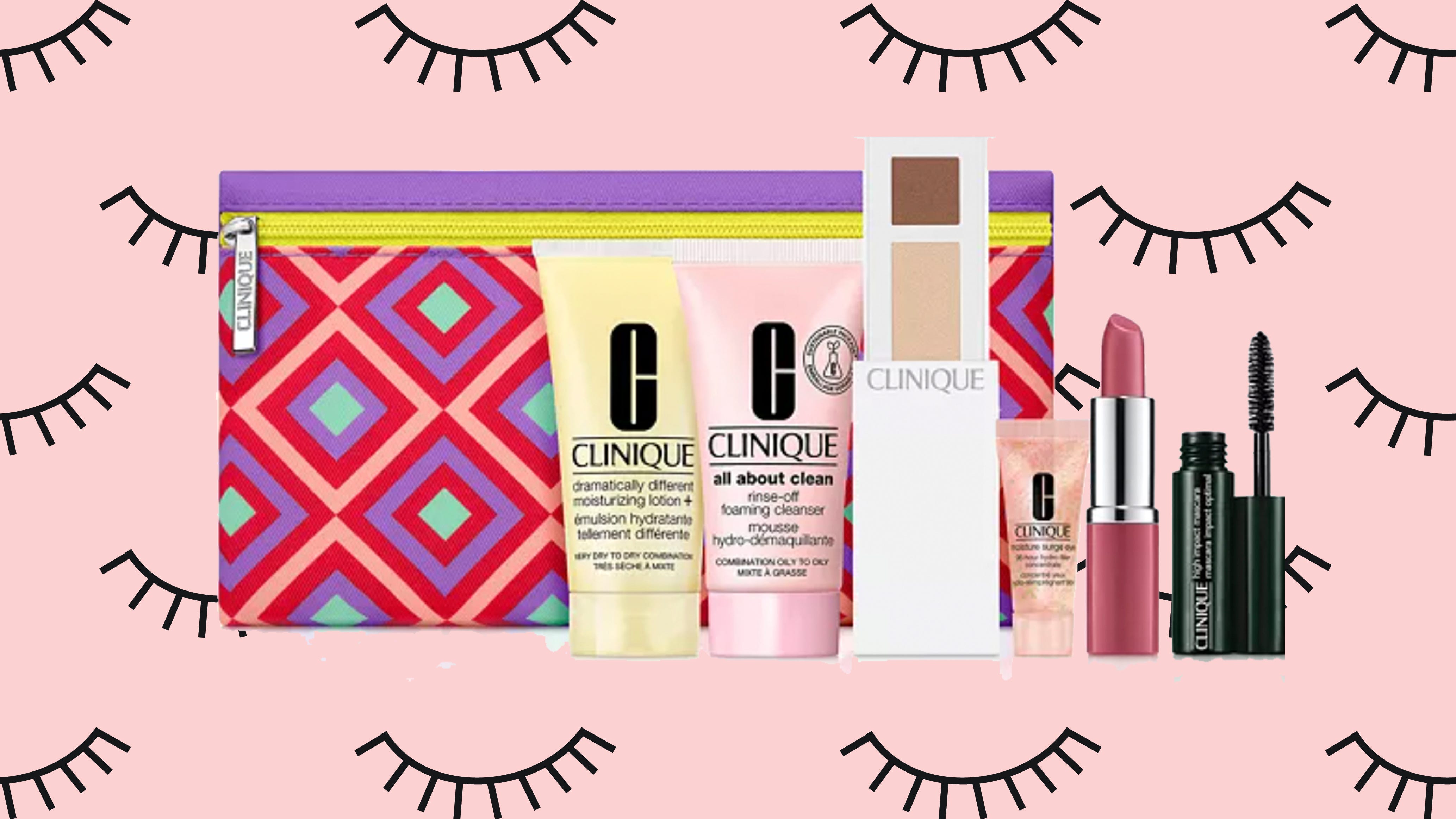 Clinique with purchase: a free goody bag with