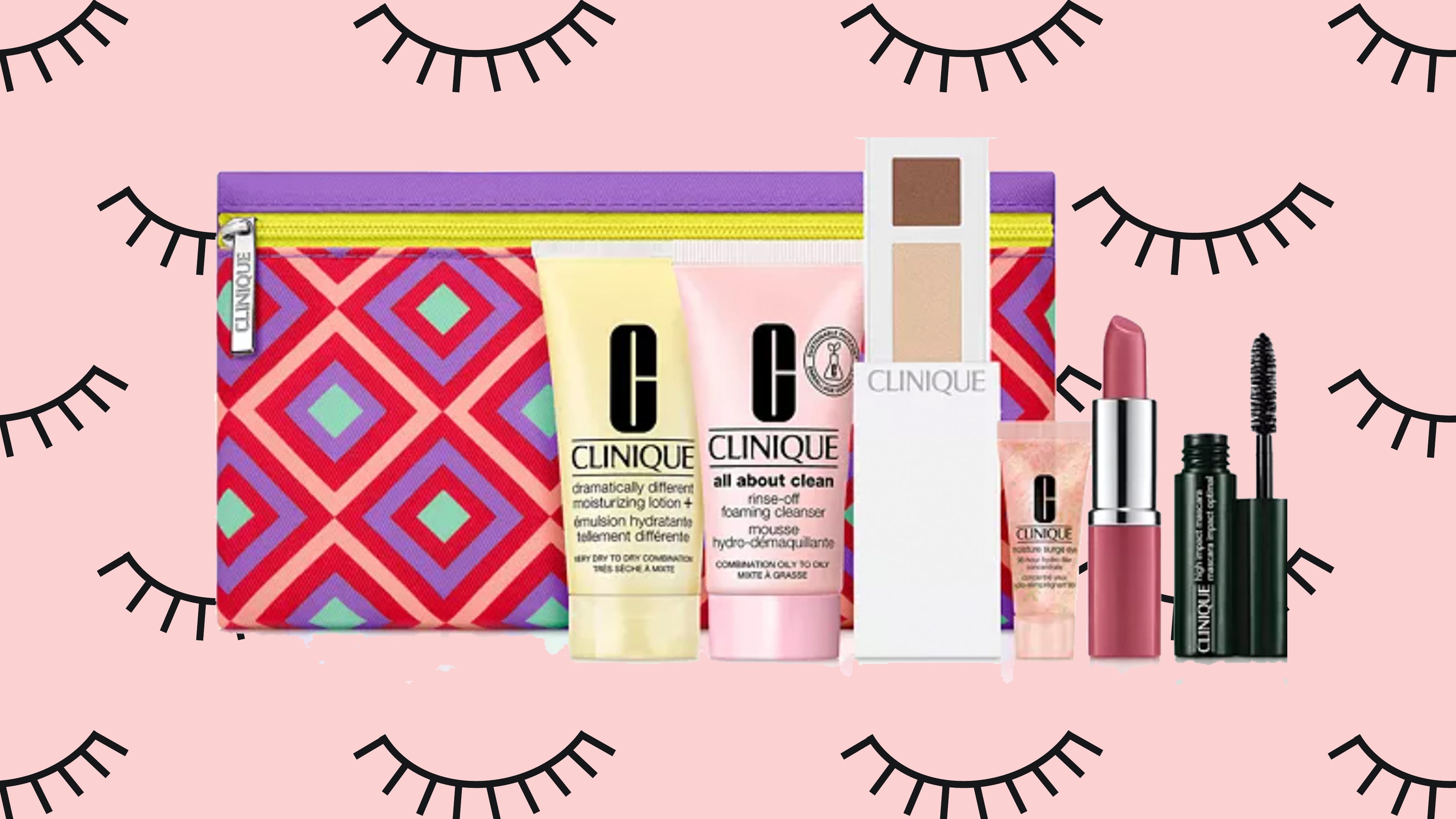 Clinique with purchase: a free goody bag with