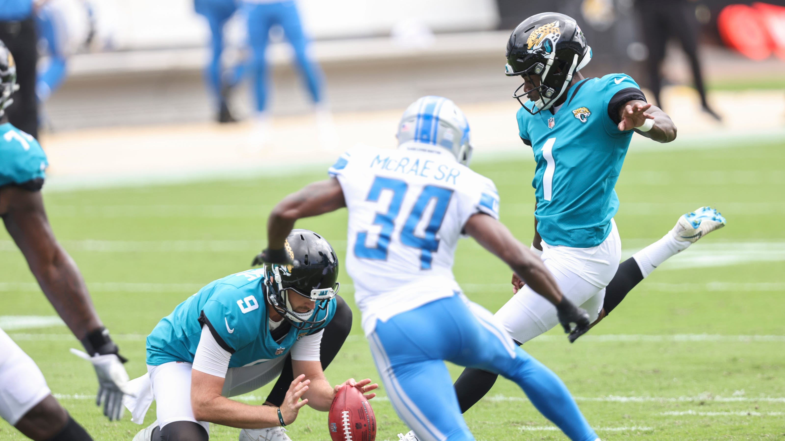 Jon Brown, Jaguars kicker, converts first field goal attempt in career