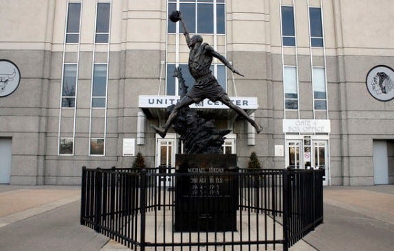 NBA Historical Beginnings Michael Jordan Statue, Not Mint