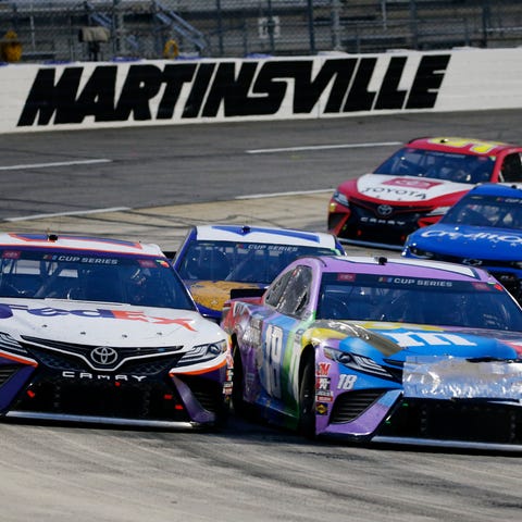 Denny Hamlin, front left, is among seven playoff d