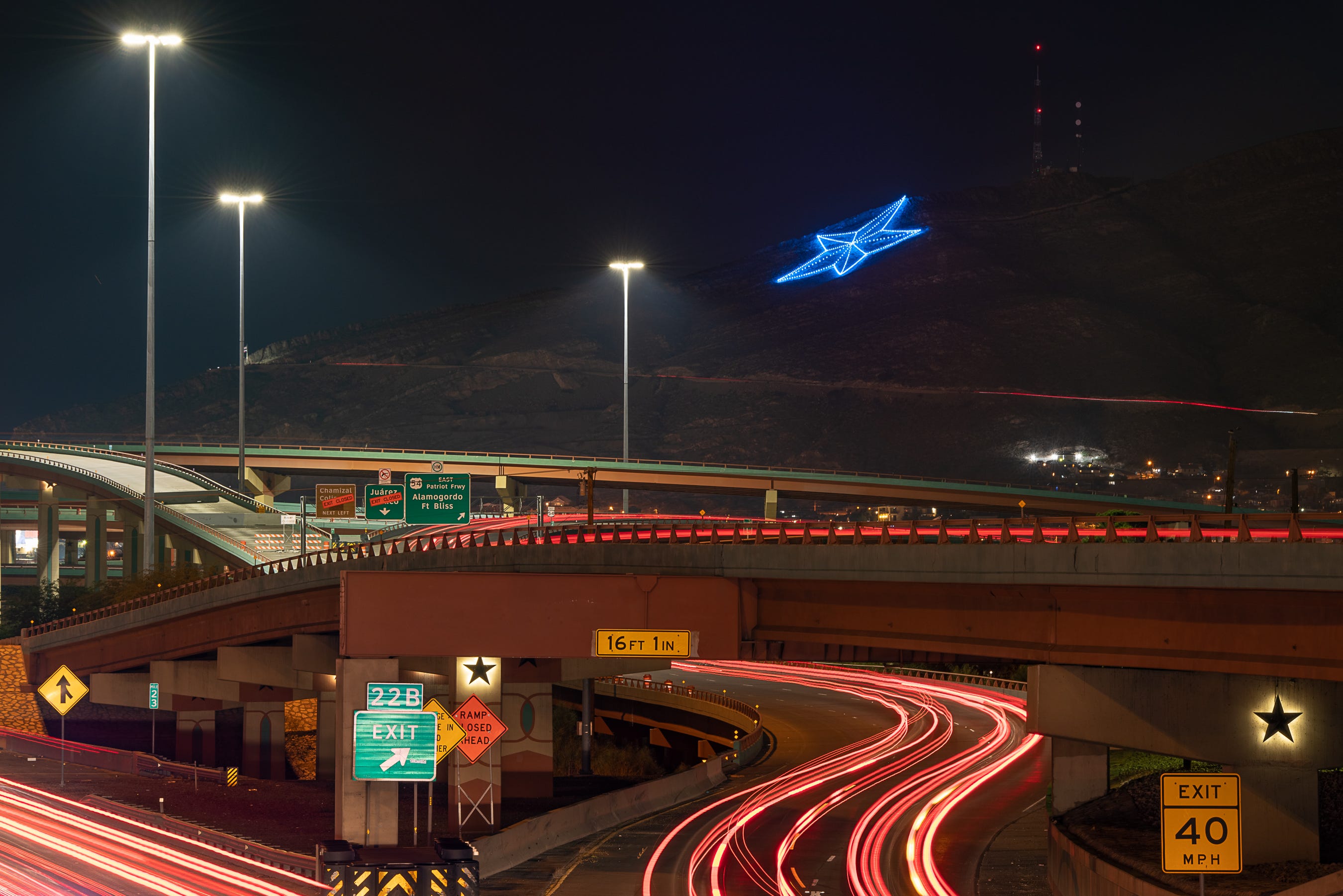 El Paso Star On The Mountain Shines Blue For Law Enforcement In November