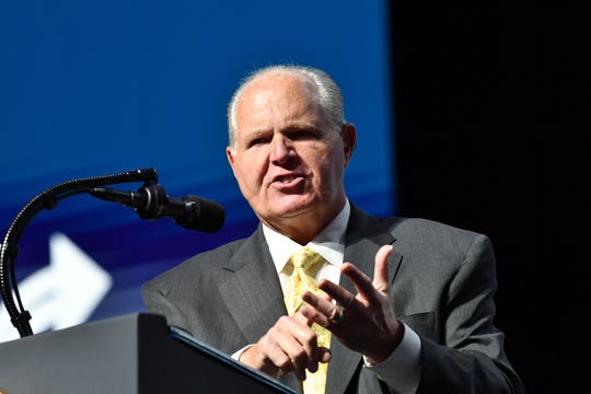 Rush Limbaugh speaks at the Turning Point USA Student Action Summit at the Palm Beach County Convention Center in West Palm Beach, Florida on Dec. 21, 2019.