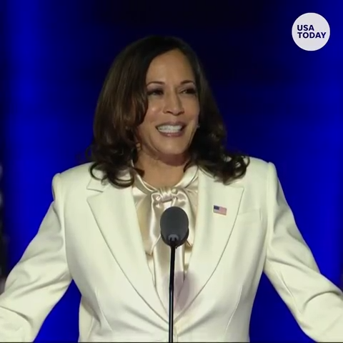 Vice President-elect Kamala Harris sends message to young girls in first address to nation