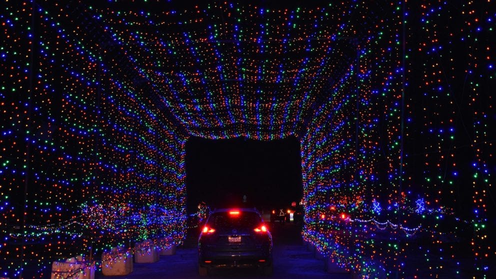 Drive-Thru Christmas Lights Open At Gillette Stadium