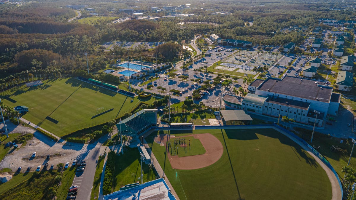 Aerial photos of the FGCU athletic facilities