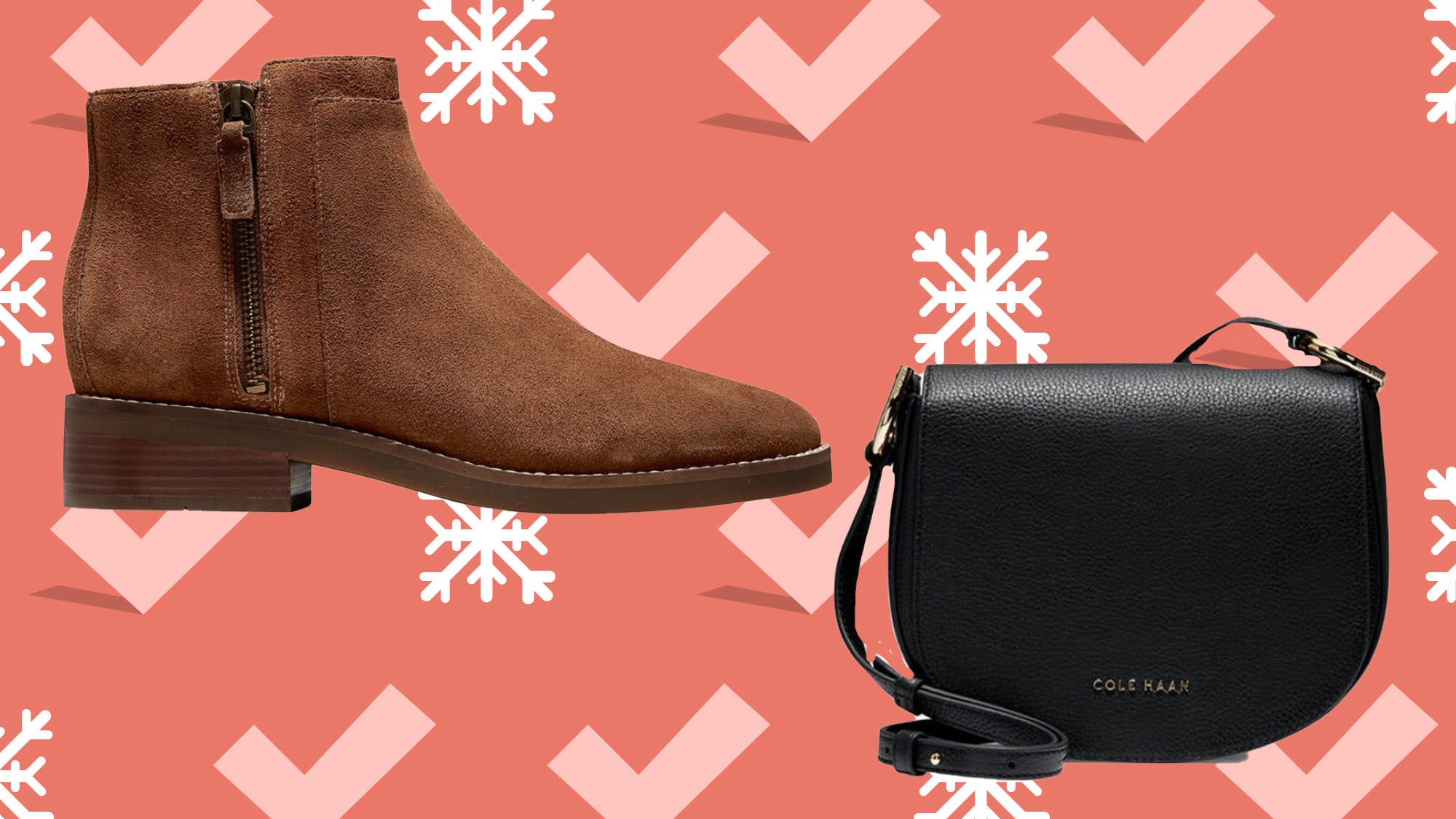 leather boots and bags on sale at Cole Haan