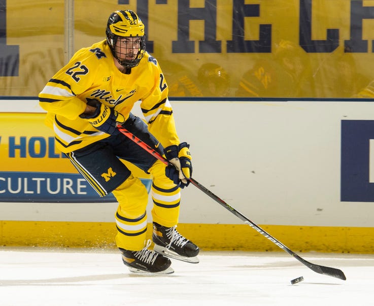 michigan hockey loses 3 2 to wisconsin splits weekend series