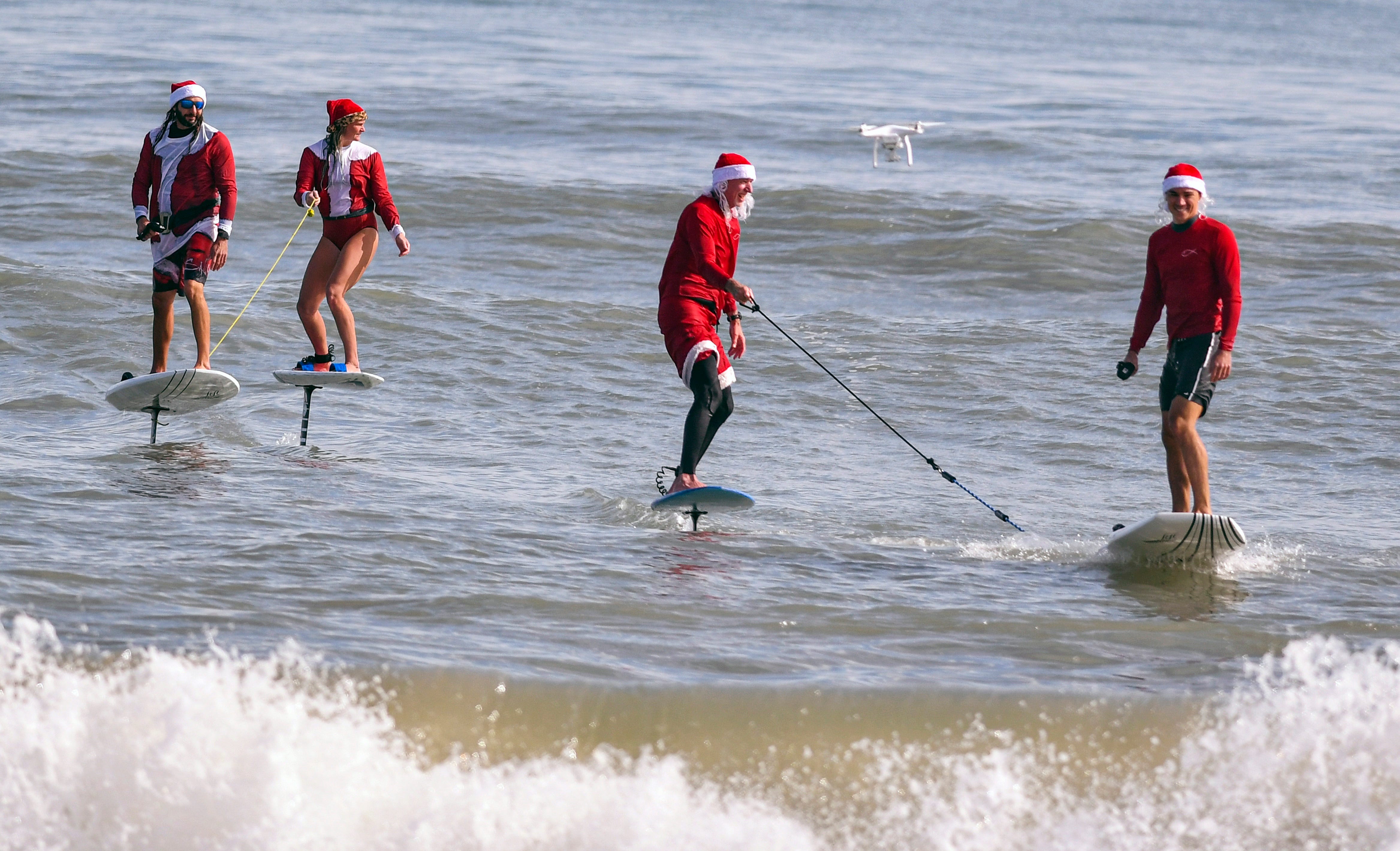 santa surfing channel