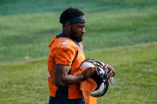 Kendall Hinton is listed as a wide receiver on the Broncos roster, but he could be starting at quarterback on Sunday.