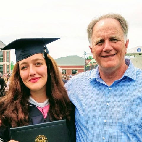 Emma Ayers and her father, Warren Ayers, in Clevel