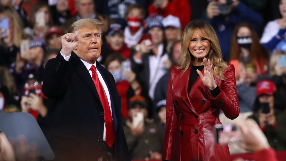 President Donald Trump and first lady Melania Trump on Dec. 5, 2020, in Valdosta, Georgia.