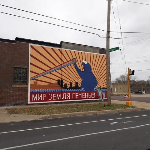 This mural was finished last week at 1301 NE Jeffe