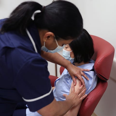 Nurses at the Royal Free Hospital in London train 