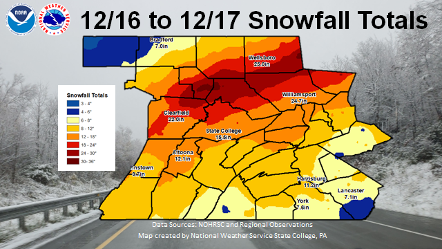 Snowfall From Nor'easter: How Much Did Central Pennsylvania Get?