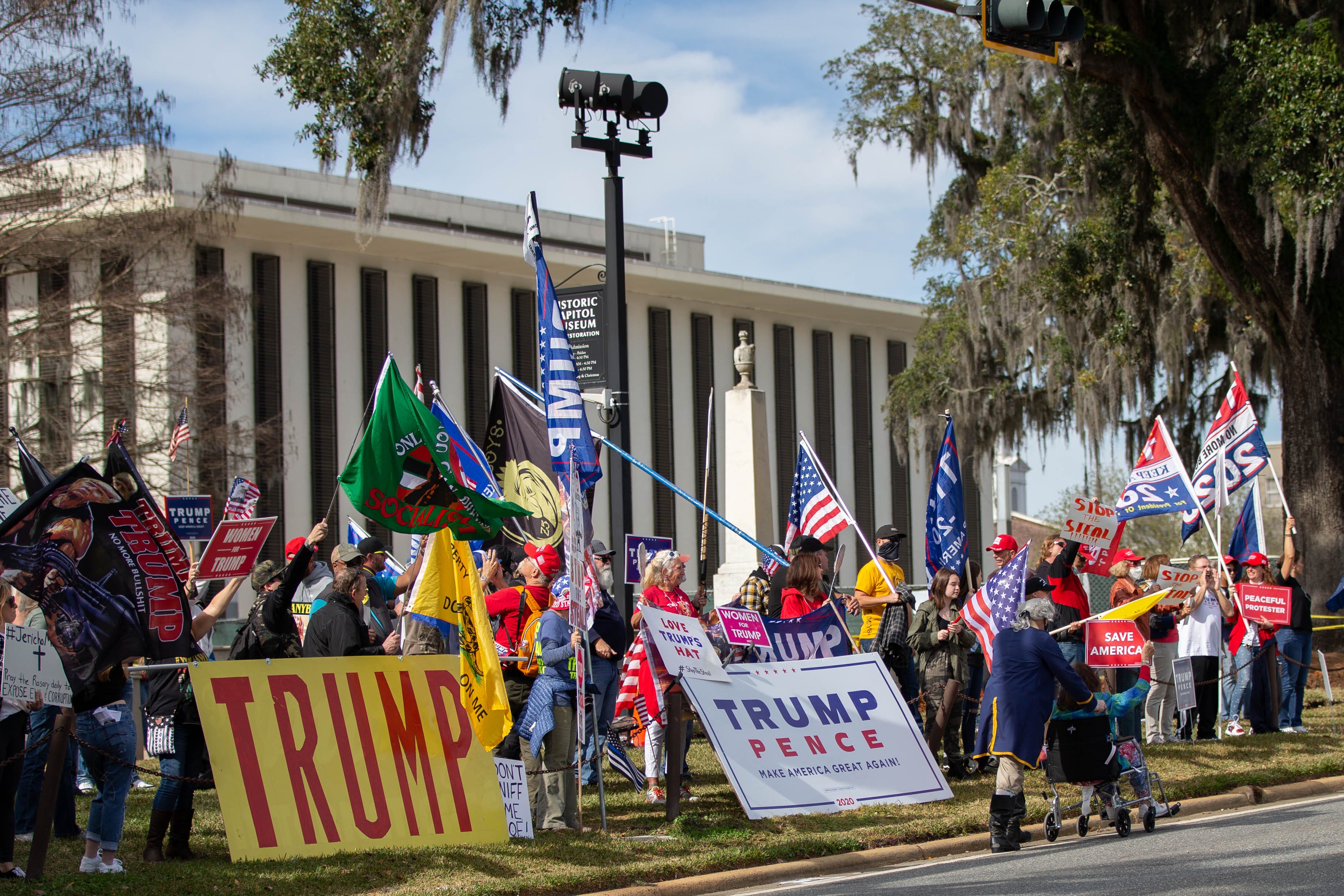 Trump Supporters, Proud Boys Protest In Front Of Old Florida Capitol