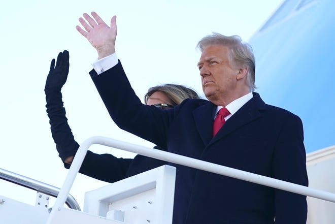 President Donald Trump and first lady Melania Trump board Air Force One at Andrews Air Force Base Md Wednesday Jan 20 2021AP PhotoManuel Balce Ceneta