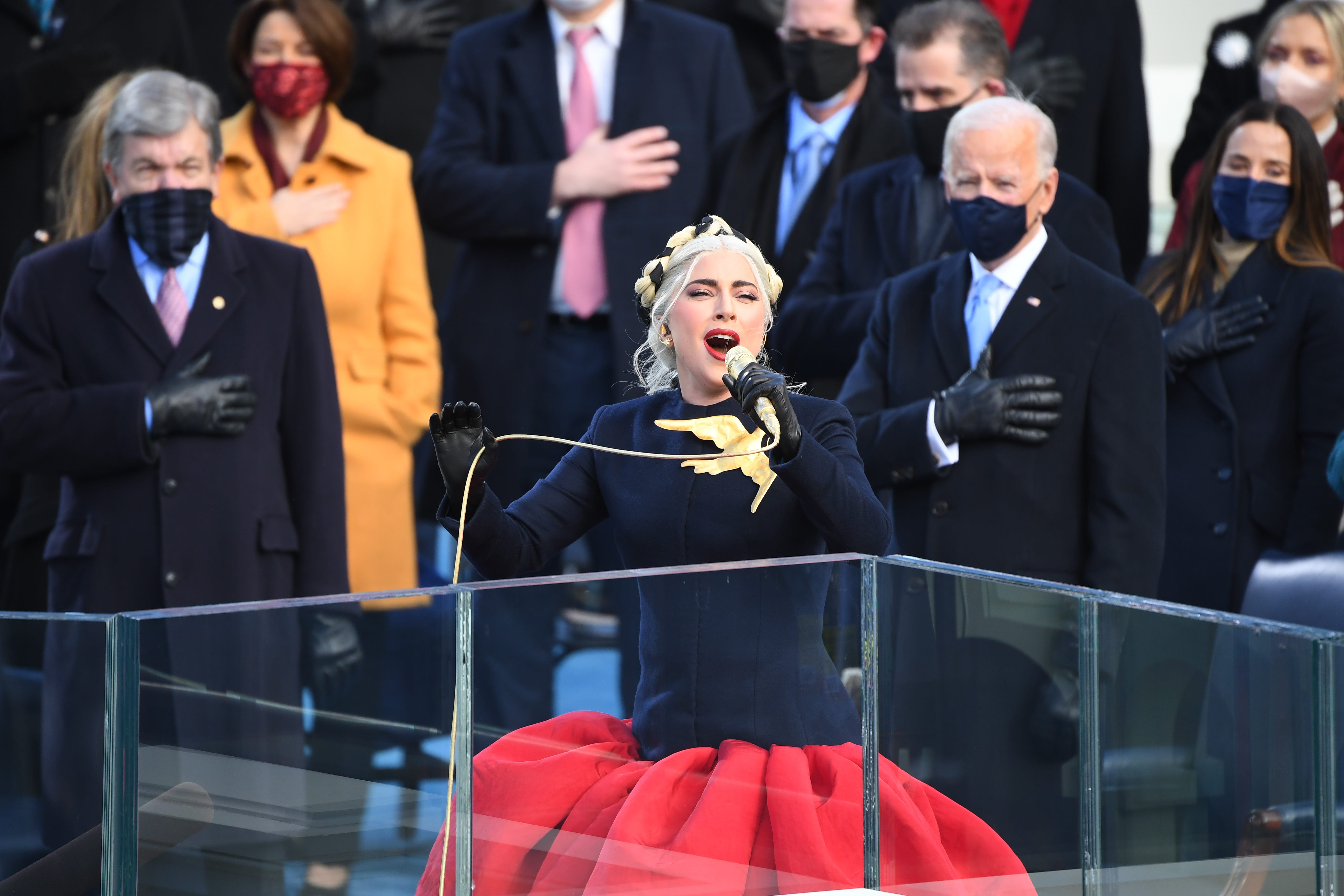 Lady Gaga inauguration national anthem performance stuns