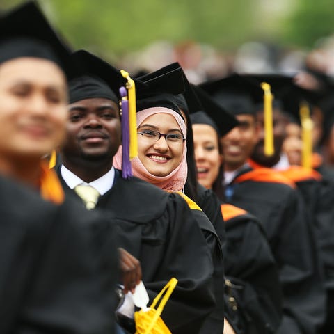 Graduating students at City College on June 3, 201