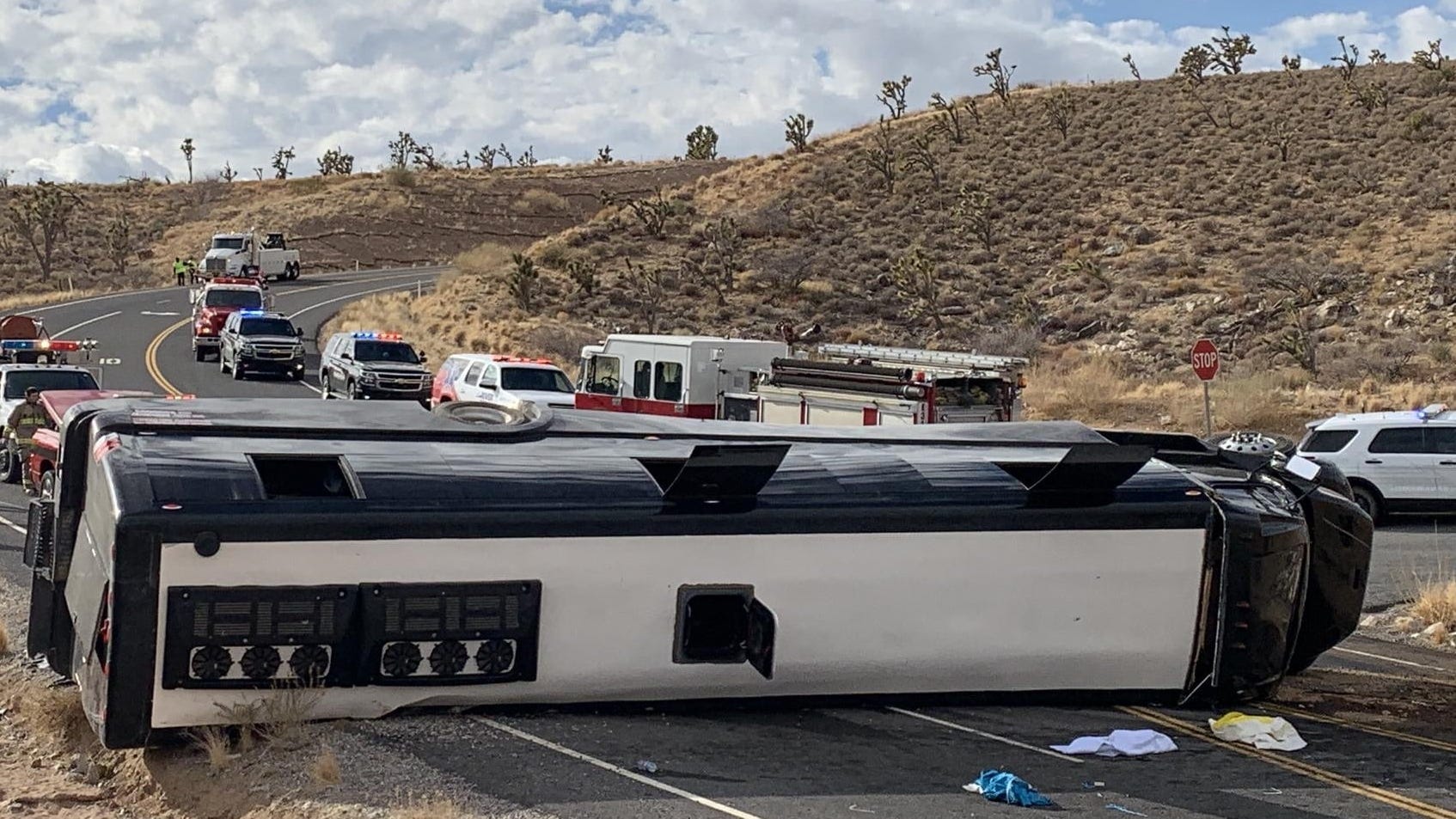 Woman killed in northwest Arizona bus crash was visiting son in Las Vegas