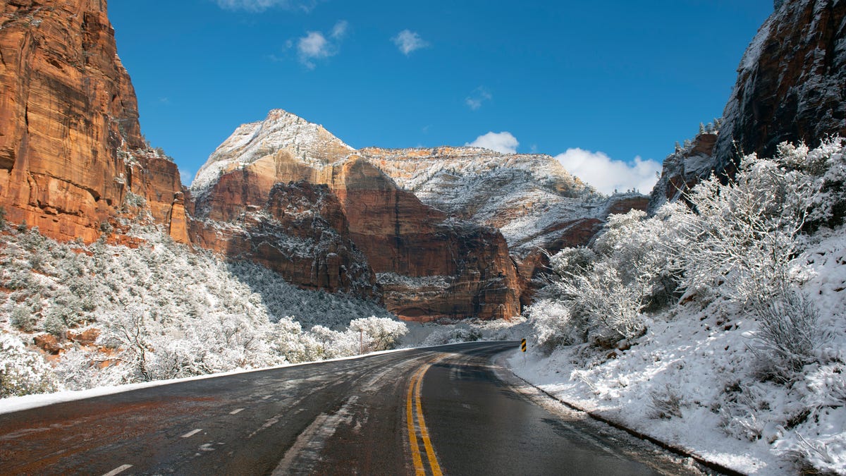 Zion National Park weather Snow blankets Southwest Utah