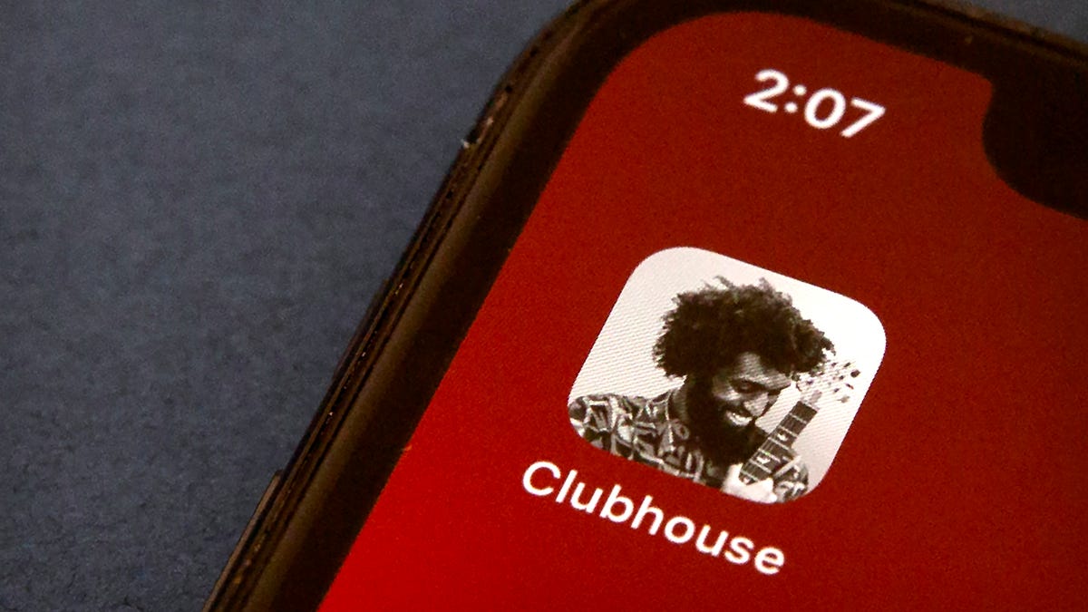 The icon for the social media app Clubhouse is seen on a smartphone screen in Beijing on Feb. 9, 2021.