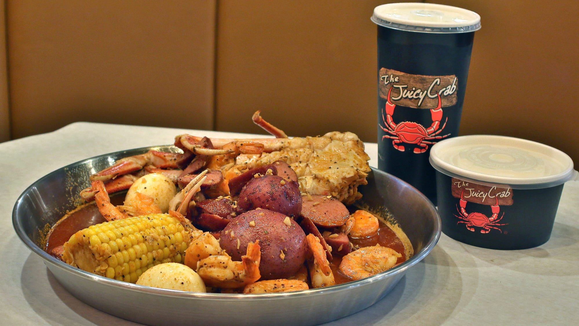 The Hungry Feast is just one of many items on the menu at The Juicy Crab which is now open on East Franklin Boulevard.