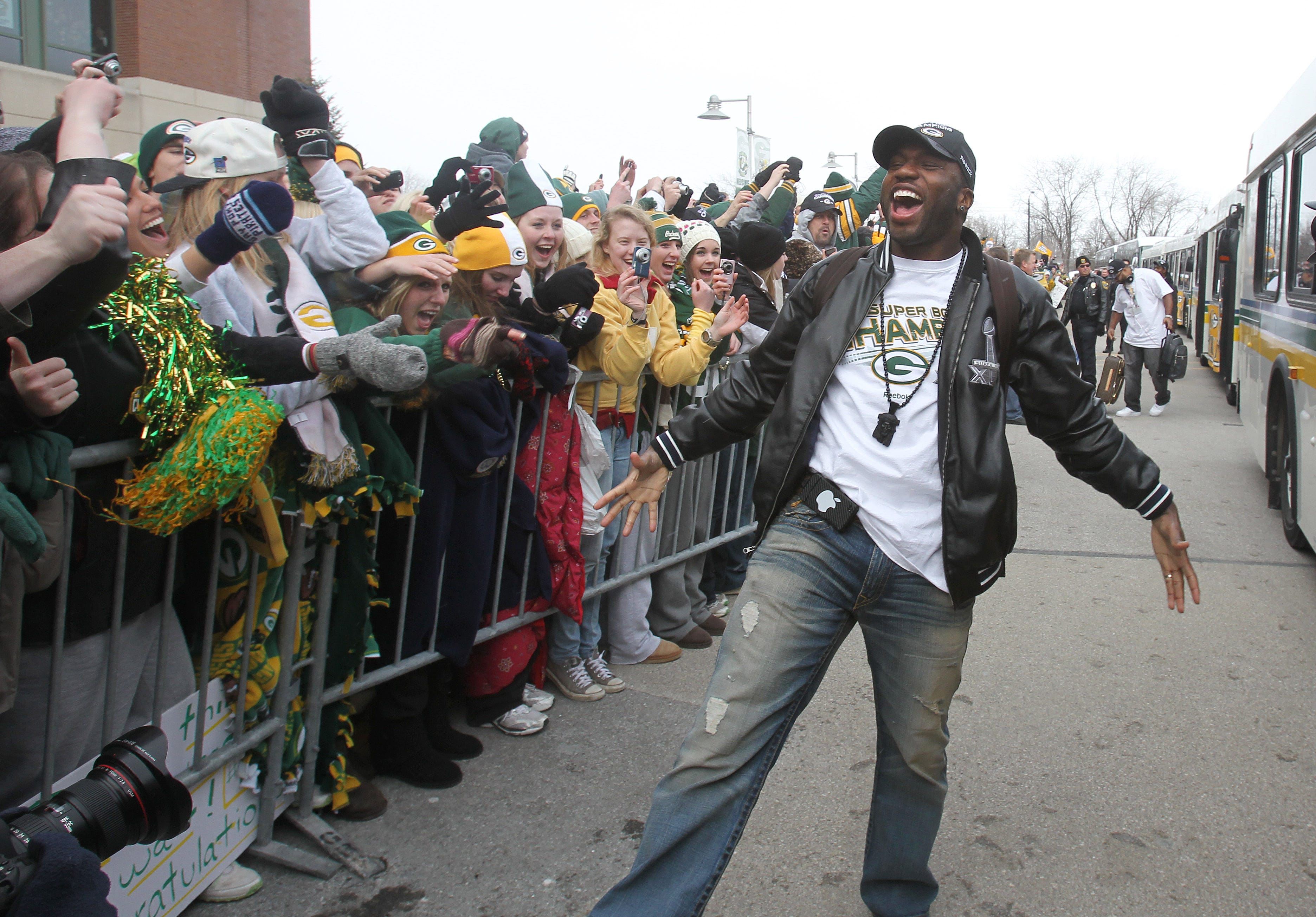 Jack Means III, a Green Bay Packers fan and program salesman from  Pennsylvannia, wears a cheesehead hat during Super Bowl XLV at Cowboys  Stadium in Arlington, Texas on February 6, 2011. UPI/Gary