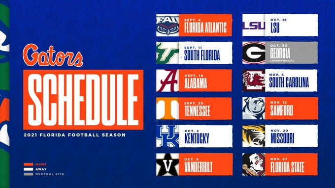 Gators Release 2022 Football Schedule - Florida Gators